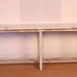 Old burmese teak draper table original white patina