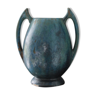 Blue vase, Pierrefonds sandstone, Ceramics and french pottery, crystallization glaze, VASE1918