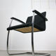 Vintage black fabric bauhaus office chair, 90s