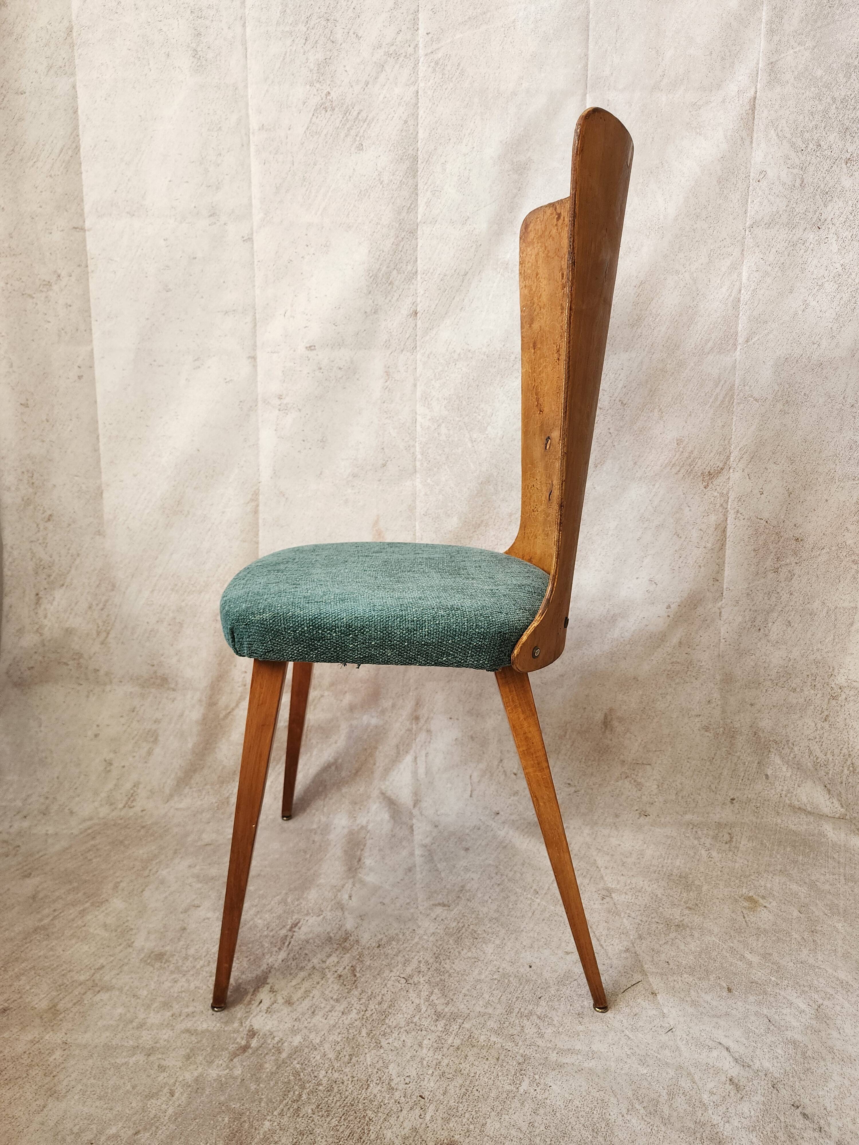 4 chaises vintage style Baumann bois et tissu