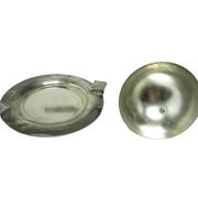 Art Deco butter dish, silver-plated brass, Belgium, 1970s.