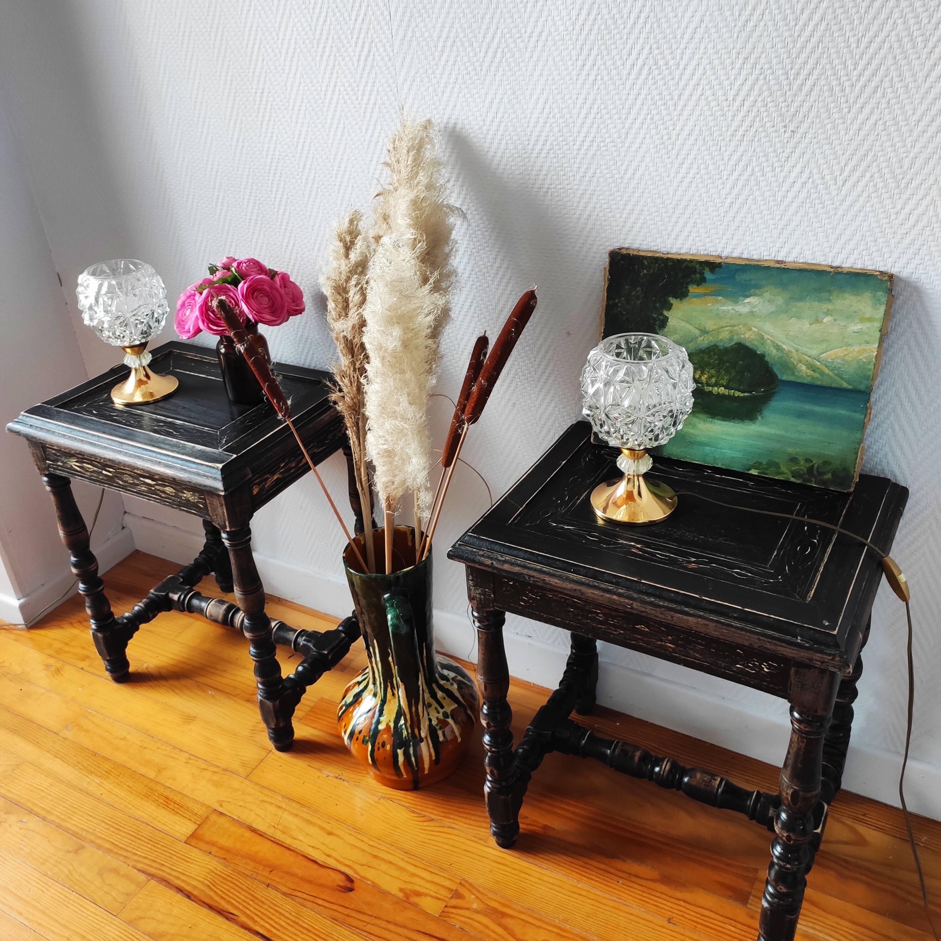 Pair of old Jacobean style sofa ends