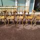 Set of 18 wooden bistro chairs - vintage - year 50 - 60