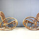 Vintage bamboo rocking chairs, 1960s - set of 2