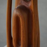 Large wooden sculpture "Woman" by Ole Wettergren, Danish modern, 1970s.