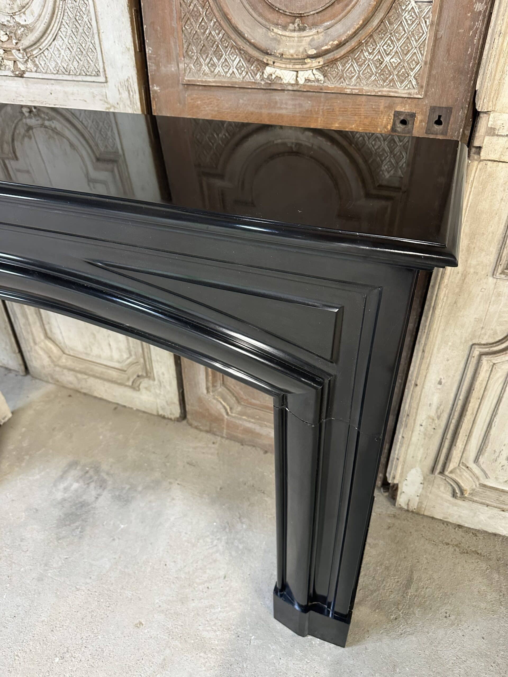 Black marble fireplace from around 1900