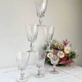 6 vintage white wine glasses