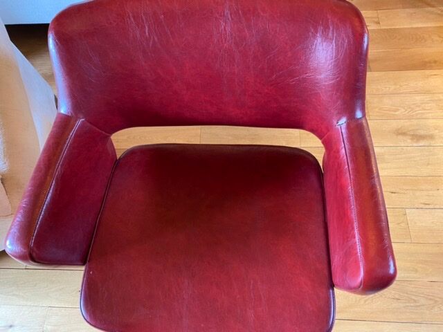 Pair of vintage armchairs in imitation leather from the 60s/70s