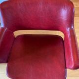 Pair of vintage armchairs in imitation leather from the 60s/70s