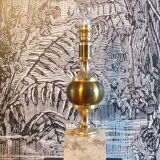 Travertine lamp foot and brass