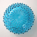 Vintage bubble vase in blue glass