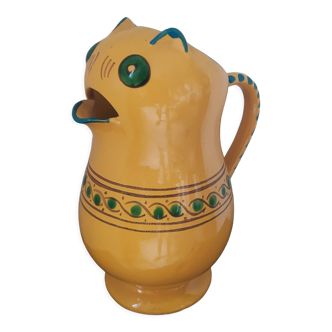Pichet provencal en ceramique forme de chat