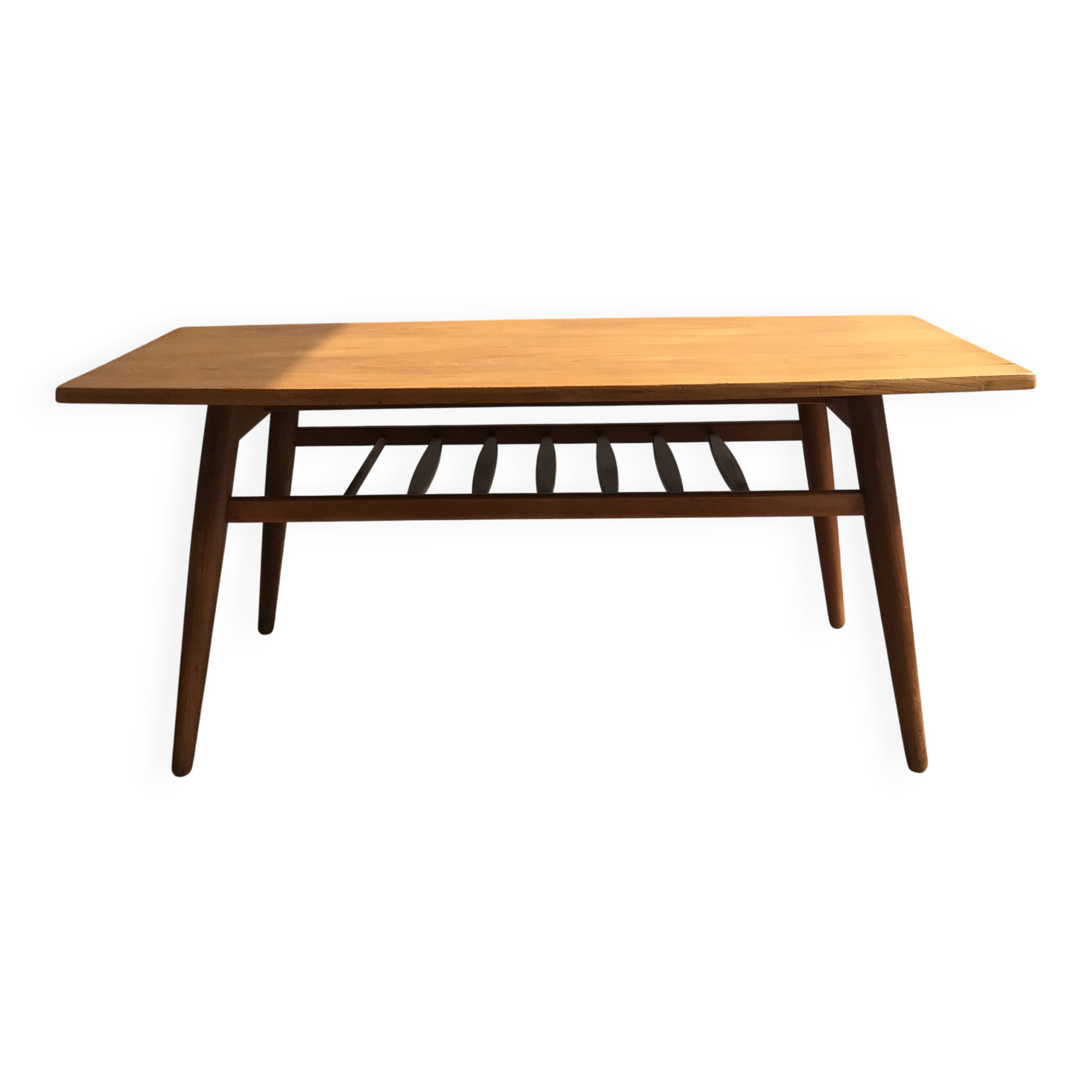 Table basse en teck clair, édition anglaise des années 1960