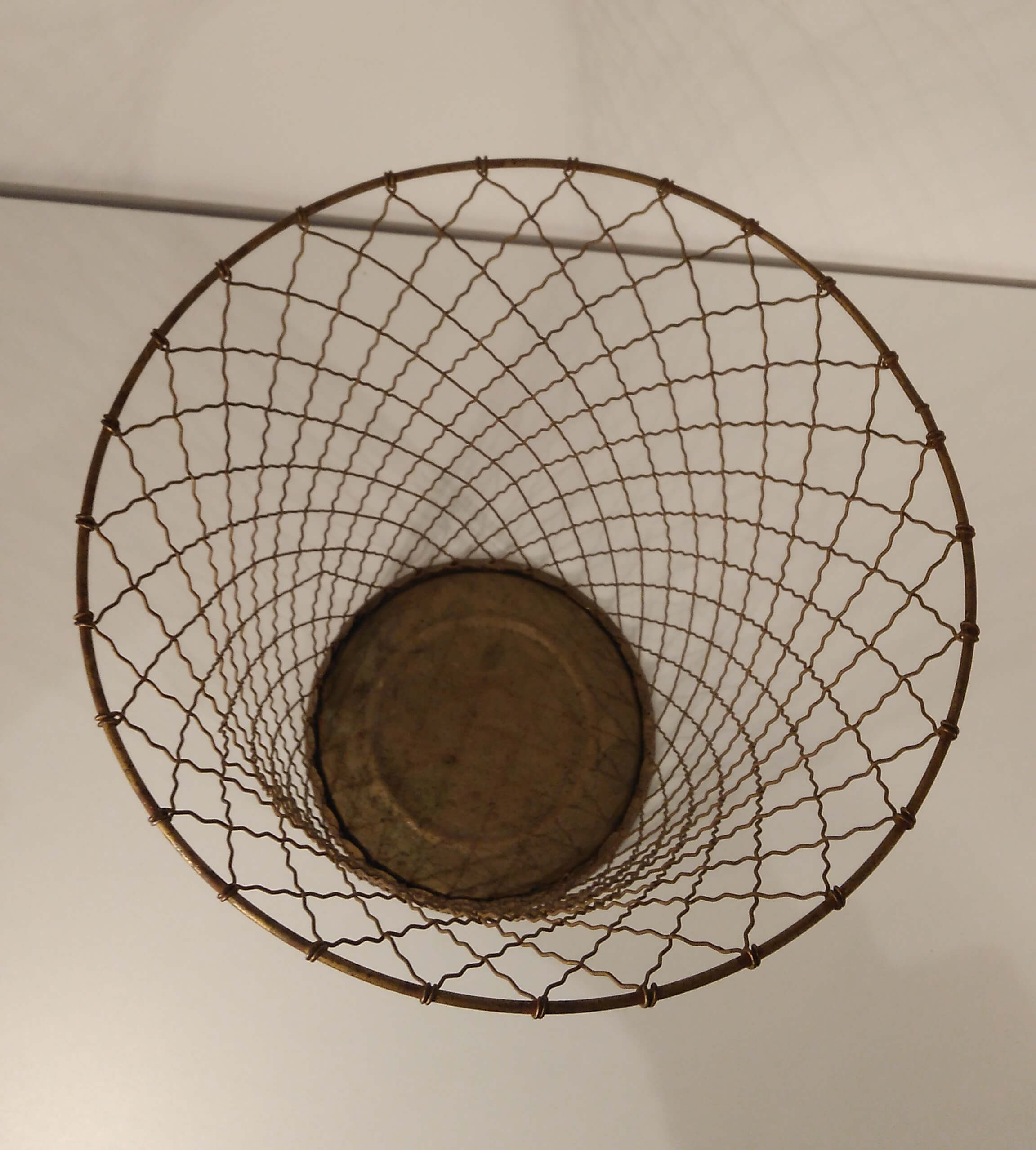 Vintage wired metal paper basket