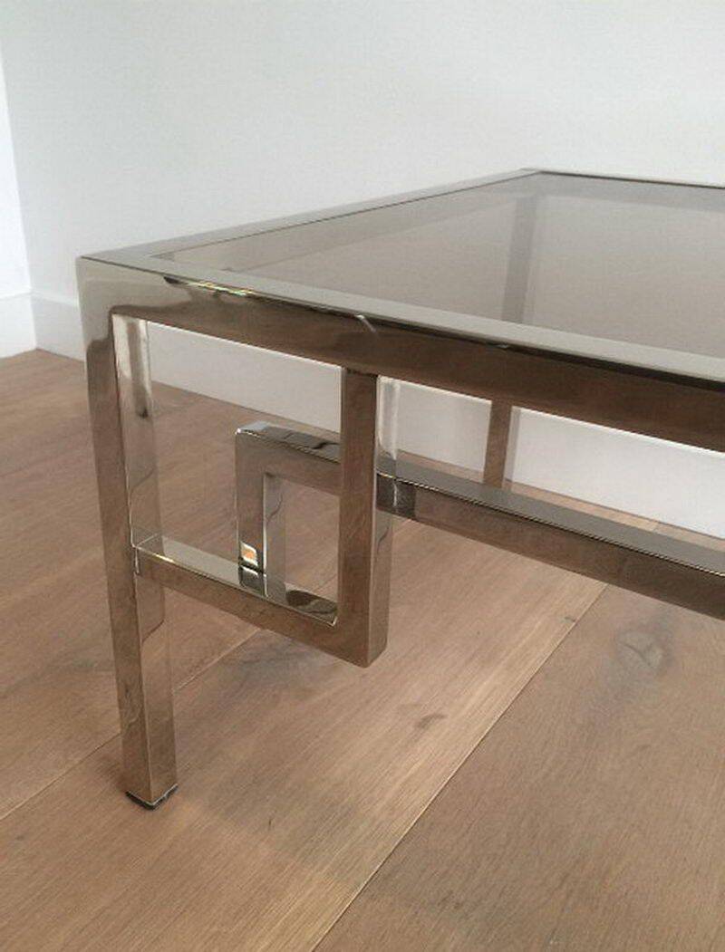 Pair of chrome designer side tables