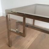 Pair of chrome designer side tables