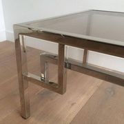 Pair of chrome designer side tables