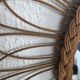 Large vintage 1960 mirror sun rattan flower - 67 cm
