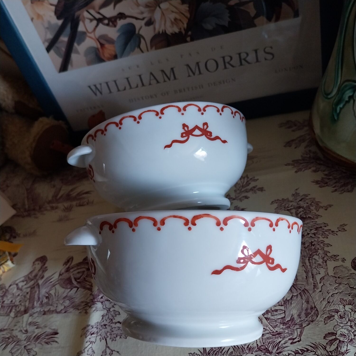 Antique earthenware bowls from Paris.