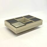 Modular white coffee table designed by Carlo Hauner for Forma