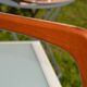Scandinavian "sledge" chair in teak by Baumann