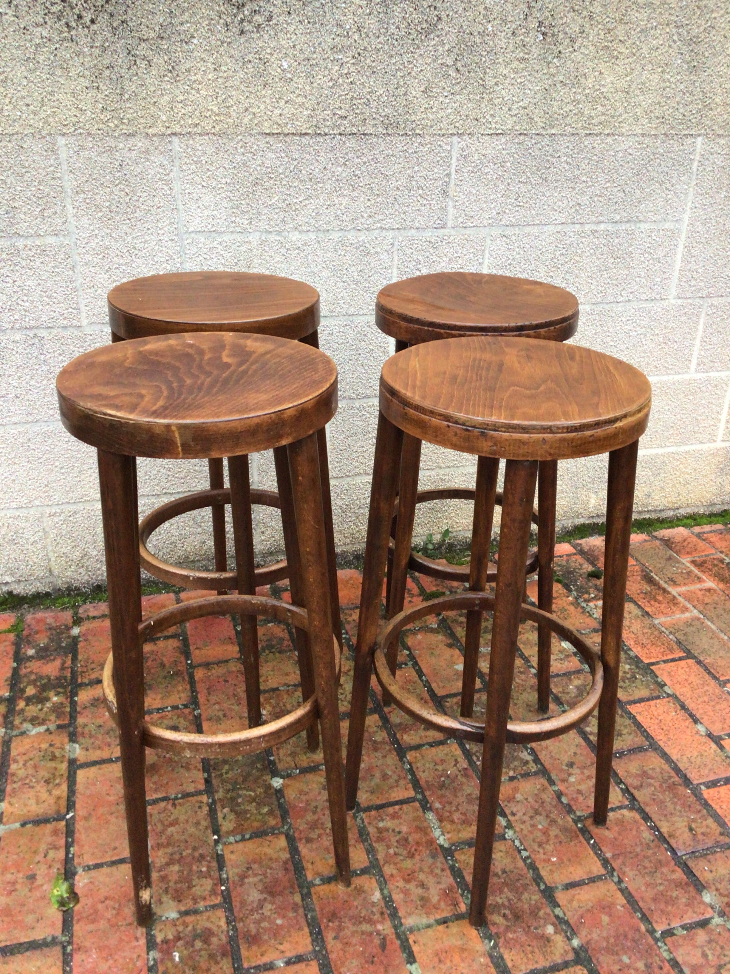 Set of 4 Bauman bar stools