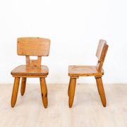 Chaises brutalistes en orme, 1970