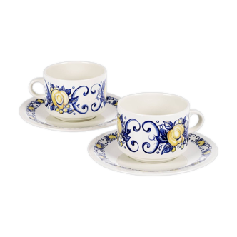 2 villeroy & boch coffee cups with saucer "cadiz" model