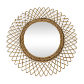 Vintage rattan sun mirror diameter 47cm