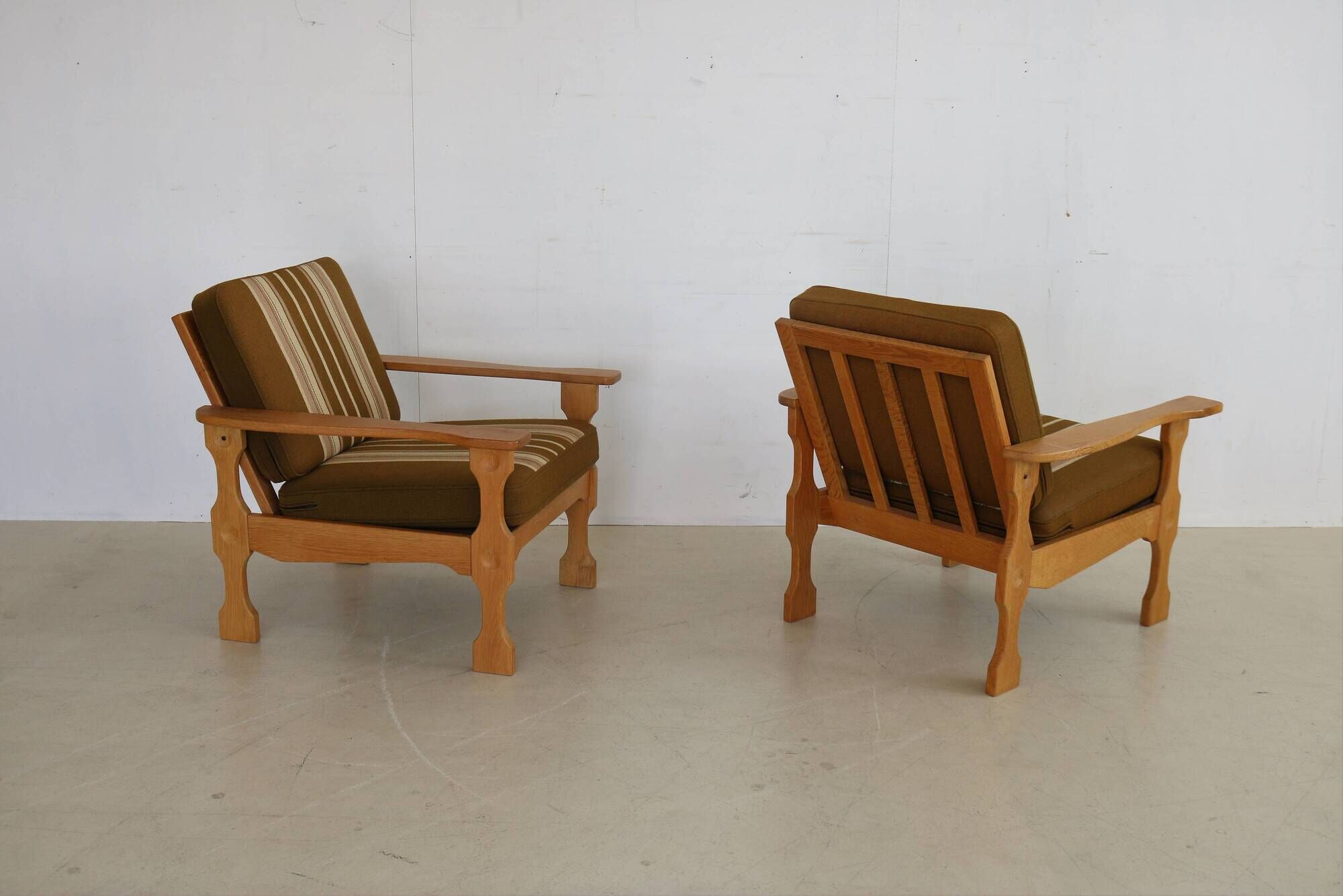 Vintage oak easy chairs |50s | danish