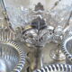 Egg bowl old egg service silver metal 6 shells display salt shaker