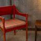 Fauteuil suédois teinté rouge, Nässjö 1960 Suède