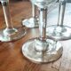 Set of chiseled stemmed glasses
