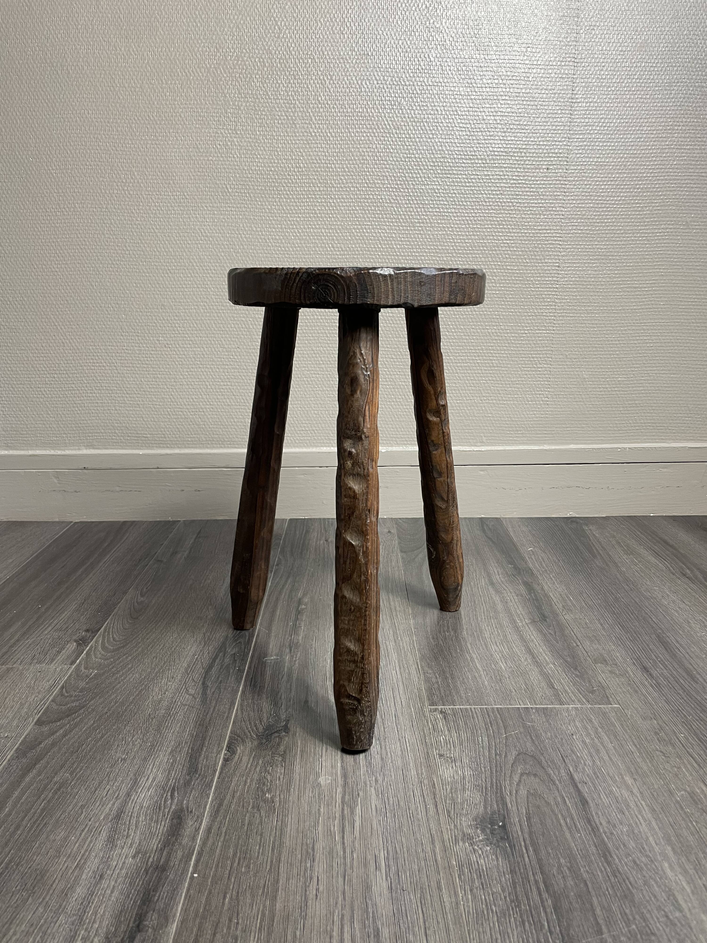 Wooden tripod stool 60s