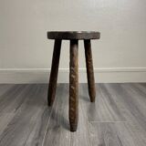 Tabouret tripode en bois années 60