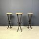 Vintage French wrought iron bar stools, 1960s - set of 3