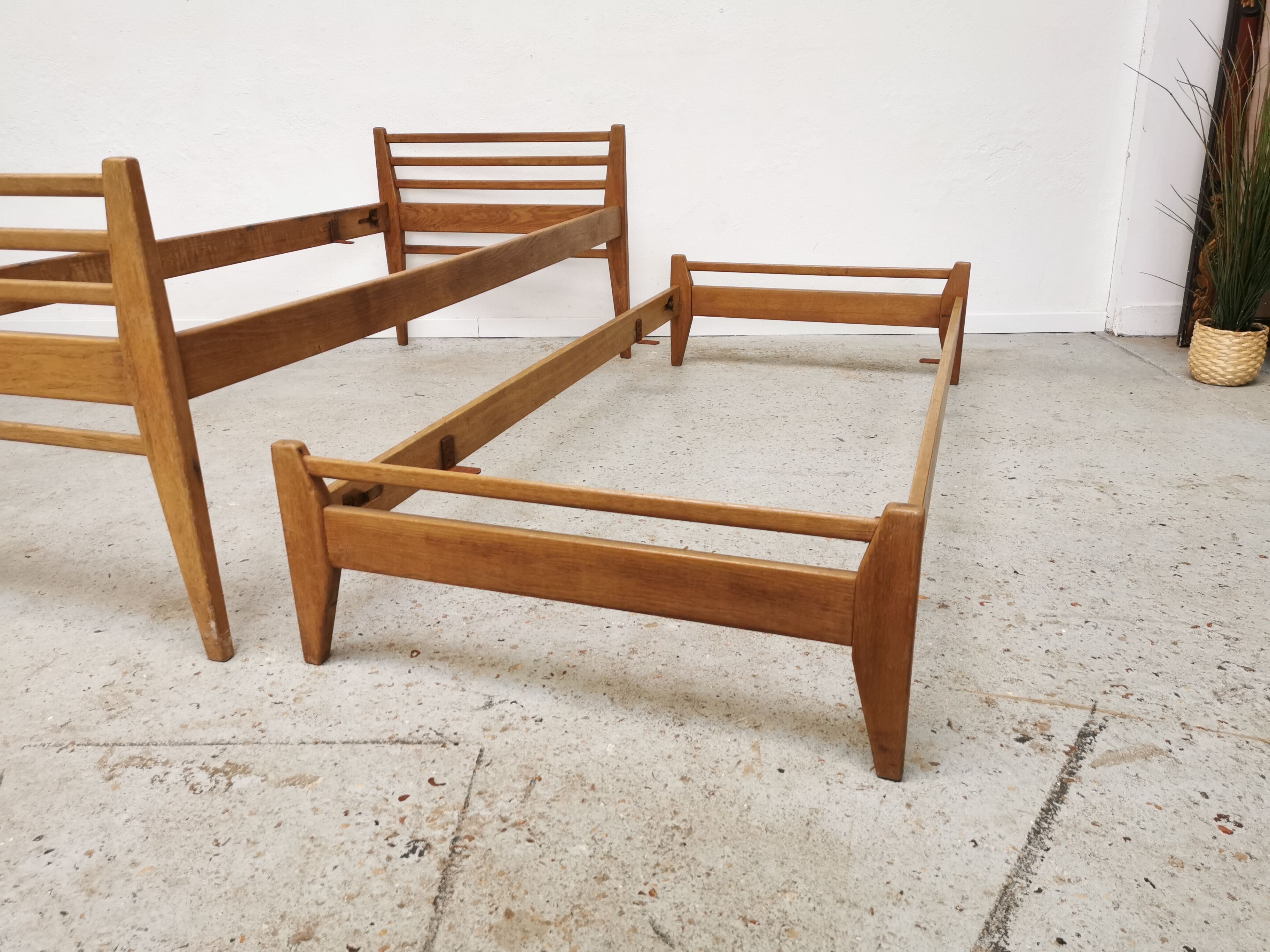 Pair of vintage beds Marcel Gascoin 1950