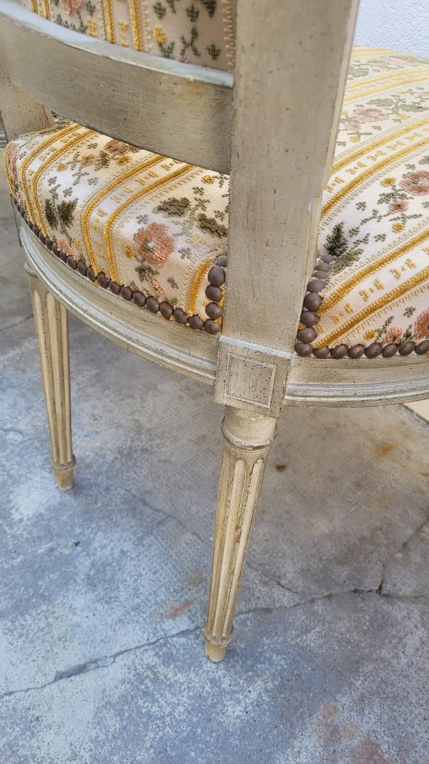 Series of 4 old Louis XVI style chairs