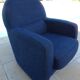 Club armchair upholstered in blue fabrics –Excellent condition-