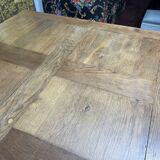 19th century oak farmhouse table with parquet flooring
