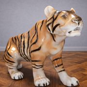 Large porcelain tiger ROYAL DUX – Czechoslovakia - Art Deco 1930