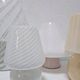 Set of 5 Mid-Century Modern mushroom table lamps in Murano glass.