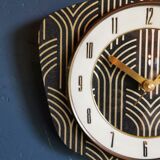 Vintage clock silent rectangular wall clock "Golden Black"