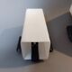 Pair of modernist sconces in black metal and white opaline vintage