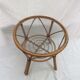 Table in rattan, bamboo and glass