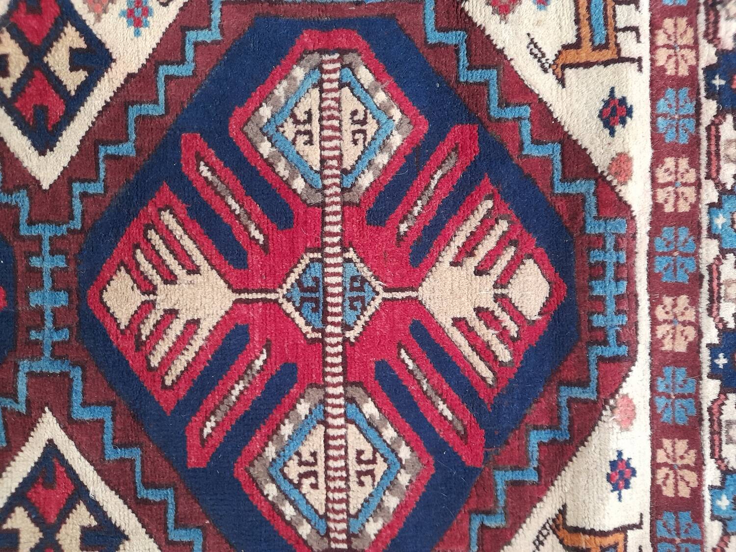 Caucasian Shirvan rug 107 x 205 cm pure wool