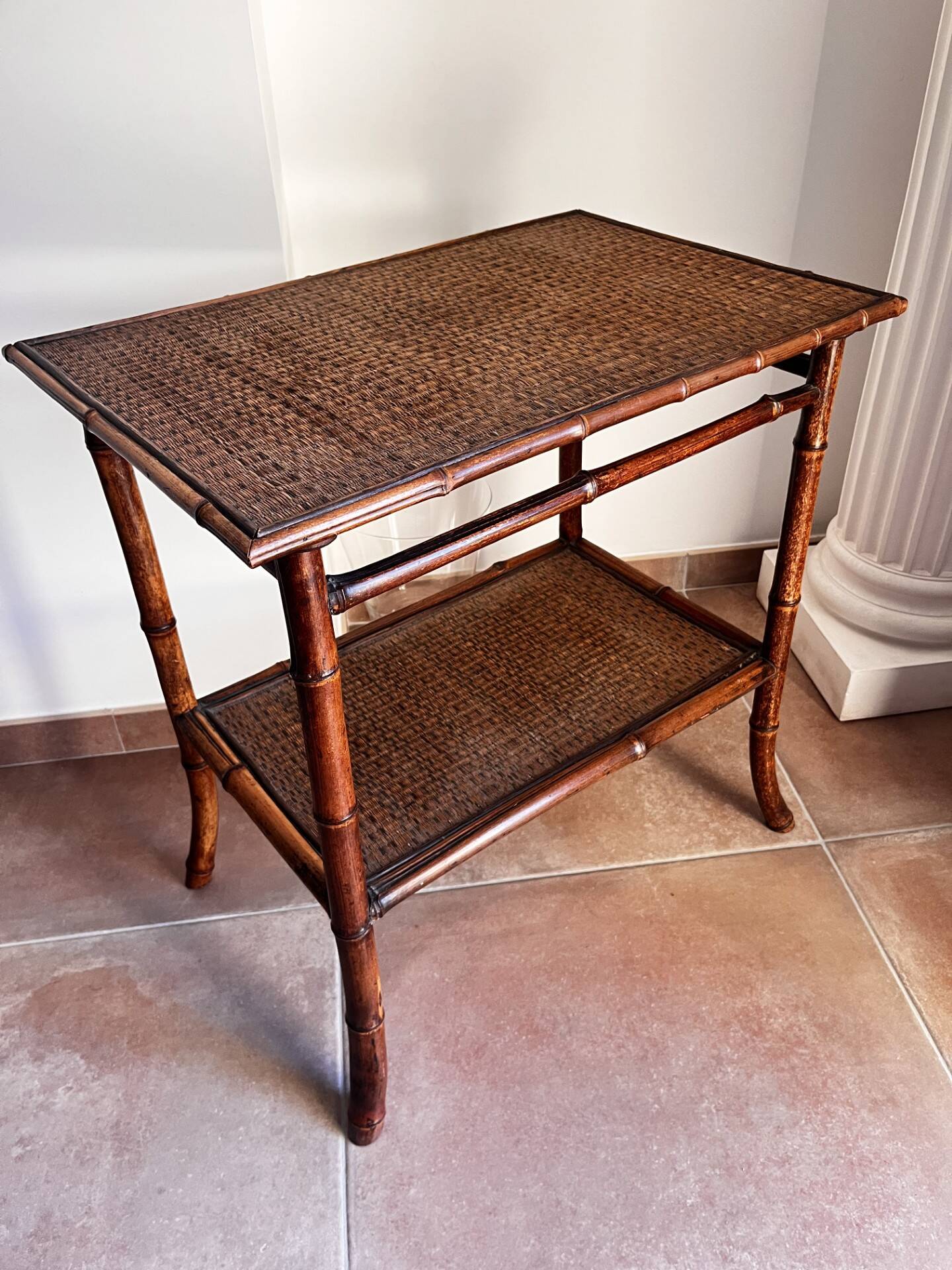 Bamboo and wicker table