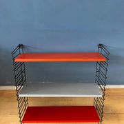 Orange, red and gray Tomado vintage modular wall system - shelves - unit
