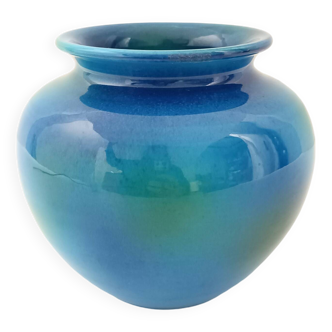 Vase en céramique bleu de Rimini par Aldo Londi pour Bitossi et Italica Ars, Italie, années 1970