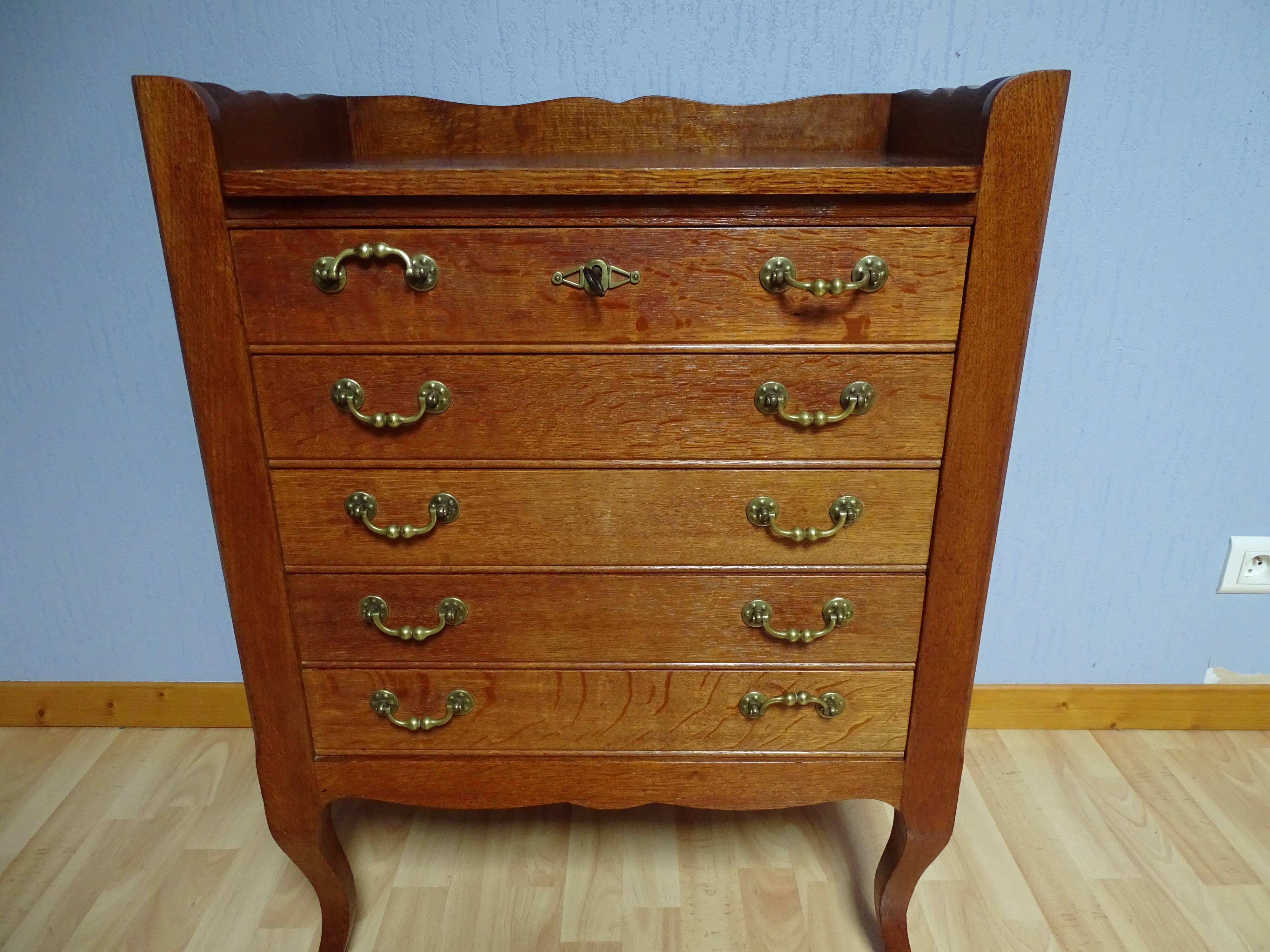 Old oak silversmith cabinet